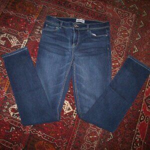 Jordache Denim Mid Rise Skinny Stretch Jeans. Dark Wash, Size 18. Waist Adjuster